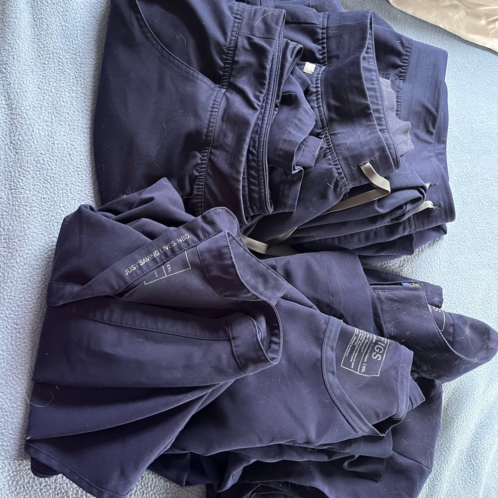 3 Pairs of Navy Figs Scrubs